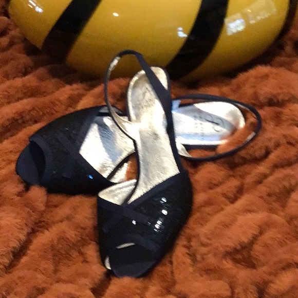 Adrianna Papell Womens Blue Sparkle Bow Sling Back 2" Heels Size 9M - Picture 10 of 10